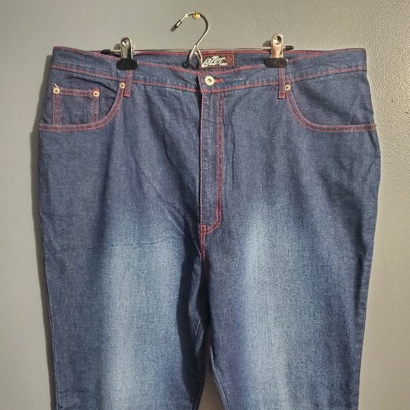 Lazer Womens Flare Jeans Dark Wash Red Laces Stitching Size 22 - Picture 2 of 6